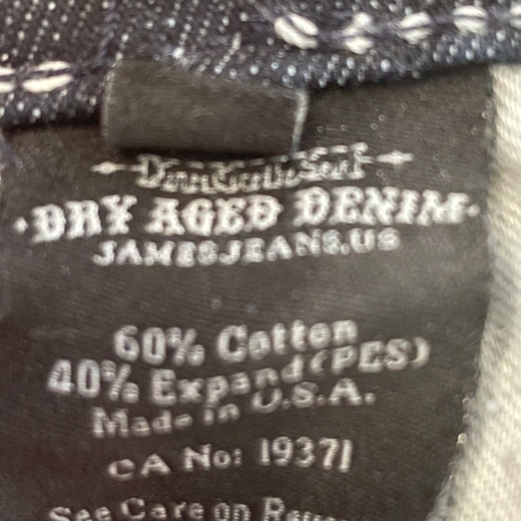 JAMES JEANS DRY AGED DENIM CURATED BY SEAN BOOTCUT DARK WASH SIZE 25 EUC - Picture 13 of 14